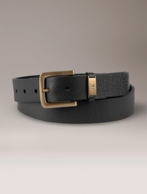 Leather Harness Buckle Belt, Grey