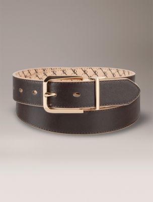 Женский ремень Calvin Klein Reversible Monogram Logo Belt, цвет: Светлый бежевый — фото 2