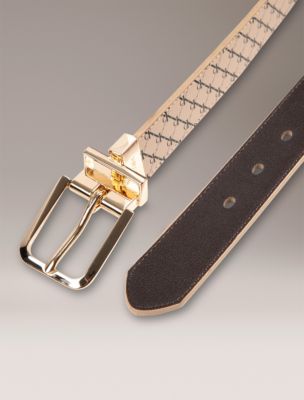 Женский ремень Calvin Klein Reversible Monogram Logo Belt, цвет: Светлый бежевый — фото 3