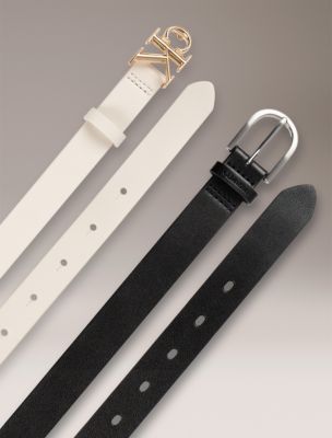 Женские ремни Calvin Klein Monogram 2-Pack Belt, цвет: Чёрный — фото 2