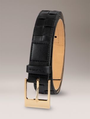 Женский ремень Calvin Klein Woven Leather Belt, цвет: Чёрный — фото 3