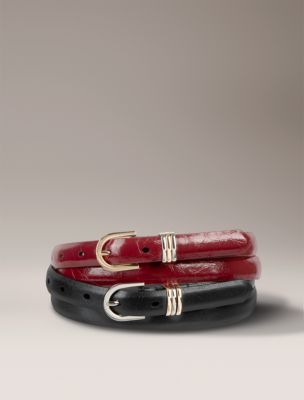 Женские ремни Calvin Klein Mixed Metal 2-Pack Belt, цвет: Угольный