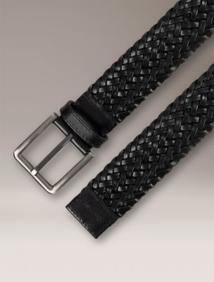 Мужской ремень Calvin Klein Leather Braided Belt, цвет: Чёрный — фото 2