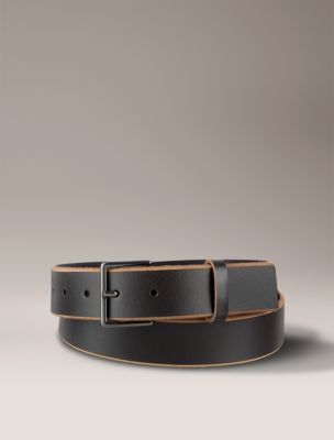Raw Edge Leather Belt, Brown