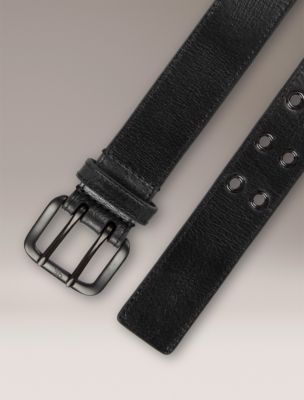 Мужской ремень Calvin Klein Harness Two Prong Belt, цвет: Чёрный — фото 2