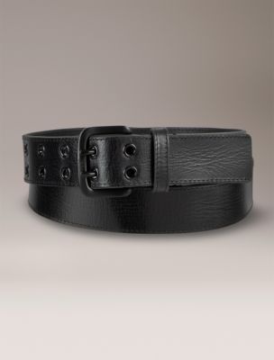 Мужской ремень Calvin Klein Harness Two Prong Belt, цвет: Чёрный — фото 1