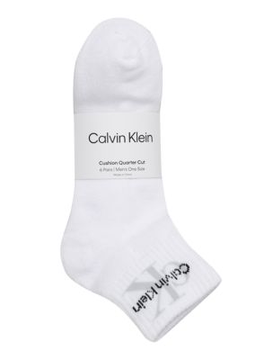 Monologo Cushion 6-Pack Quarter Socks, White