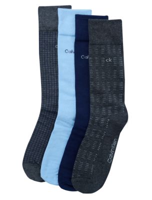Holiday Combed Cotton 4-Pack Dress Socks, Multi