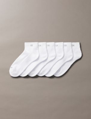 Basic Cushion Quarter 6-Pack Socks, White