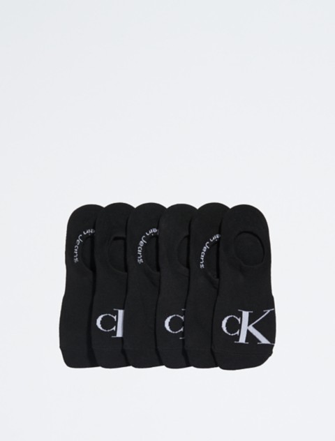 Calvin Klein Flat Knit Monogram 6-Pack Liner Socks