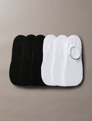 Flat Knit 6-Pack Socks, White / Black