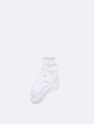 Cushion 3-Pack Quarter Socks, White