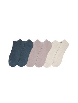 Cushion 6-Pack No Show Socks, Blue Assorted