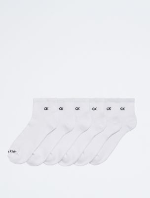 Basic Cushion Quarter 6-Pack Socks, White