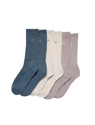 Cushion 6-Pack Crew Socks, Blue Assorted