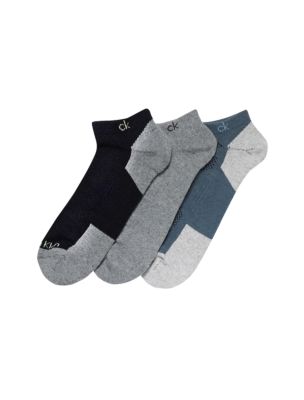 Cushion 3-Pack No Show Socks, Black Multi