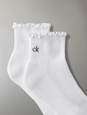 Носки, оборки, укороченные, с амортизацией, 3 шт. — Calvin Klein, цвет: Белый — фото 2