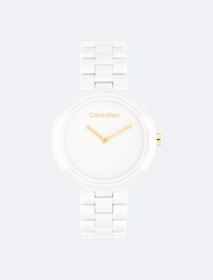 Monochromatic Ceramic Case Watch, White