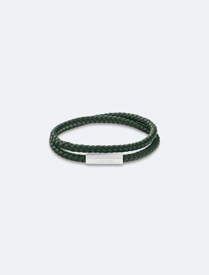 Braided Leather Bracelet, Green
