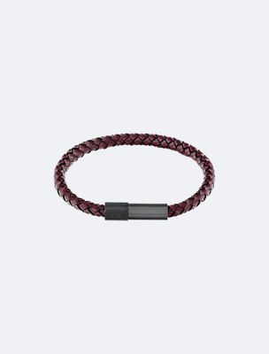 Modern Braided Bracelet, Cherrywood / Stainless Steel