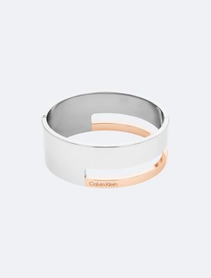 Sculptural Hinged Bangle, Silver