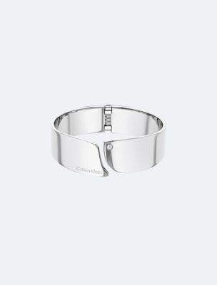 Minimalist Organic Shape Bangle, Silver