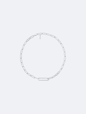 Oval Link Necklace, Silver