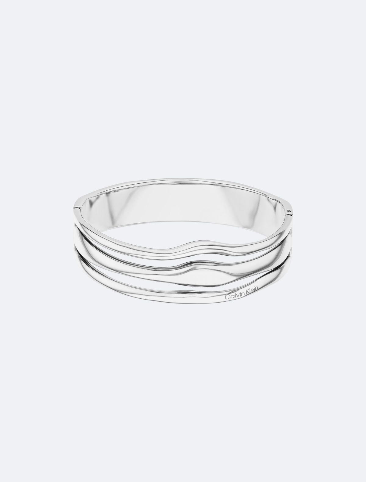 Sculptural Fluid Shape Hinged Bangle