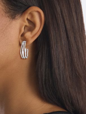 Sculptural Fluid Shape Hoop Earrings 3