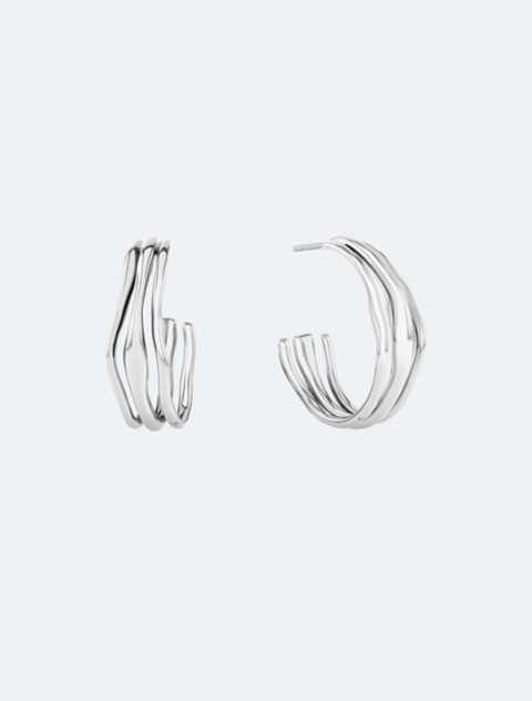 Женские аксессуары Calvin Klein Sculptural Fluid Shape Hoop Earrings