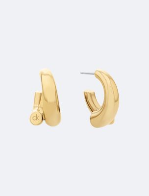 Sculptural Round Earrings, Gold