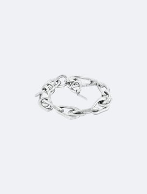 Organic Chain Link Bracelet, Silver