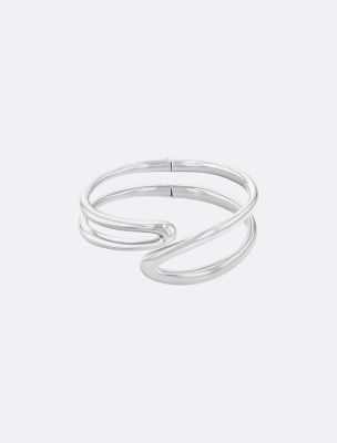 Organic Chain Link Bangle, Silver