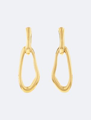 Organic Chain Link Earrings, Gold