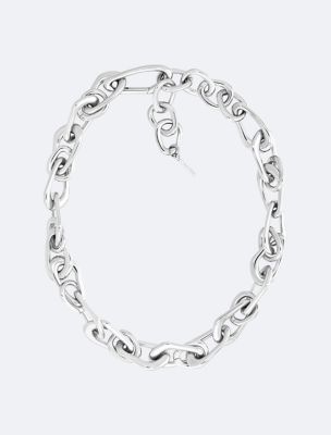 Organic Chain Link Necklace, Silver