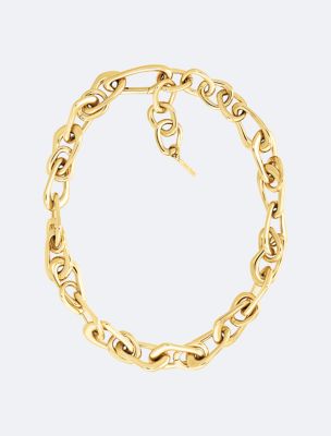 Organic Chain Link Necklace, Gold