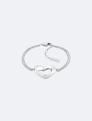 Asymmetric Heart Bracelet, Silver