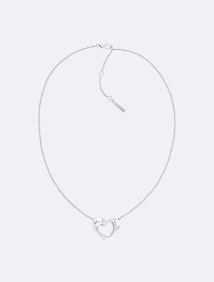 Asymmetric Heart Necklace, Silver