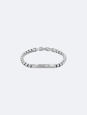 Beveled ID Stainless Steel Chain Bracelet
