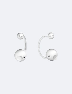 Contoured Bubbles Earrings, Silver