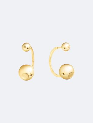 Contoured Bubbles Earrings, Gold