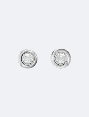 Contoured Earrings, Silver