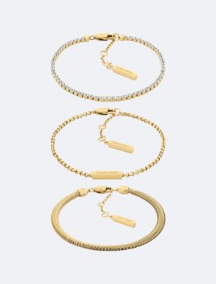 Trio Bracelet Set, Gold