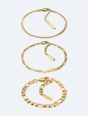Link Bracelet Set, Gold