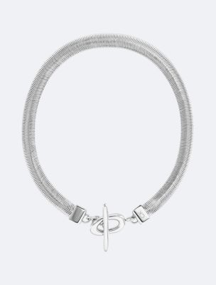 Bold Snake Chain Necklace, Silver