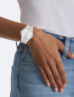 Женские часы Calvin Klein Multifunction Integrated Link Bracelet Watch — фото 4