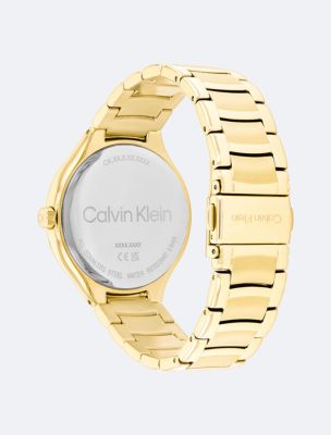 Женские часы Calvin Klein Textured Dial Bracelet Watch, цвет: Золотой — фото 3