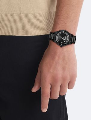 Мужские часы Calvin Klein Automatic H-Link Bracelet Watch, цвет: Чёрный — фото 4