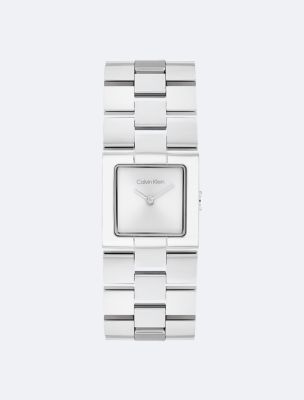 Grid Link Bracelet Watch, Silver
