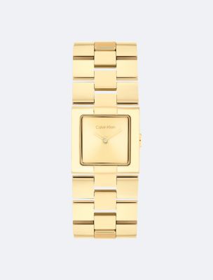Grid Link Bracelet Watch, Gold
